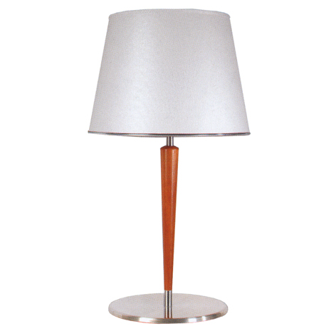 Asztali lámpa 14026, rozsdamentes acél / fa, lámpabura nélkül